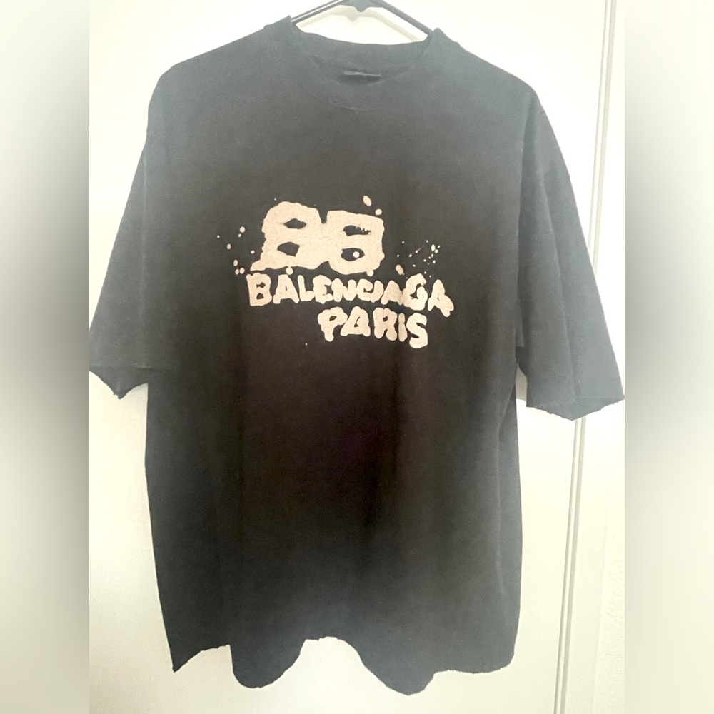 Authentic Balenciaga distressed Graffiti style T-shirt